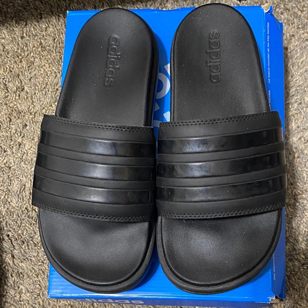 adidas Black Women's Platform Slide Sandals